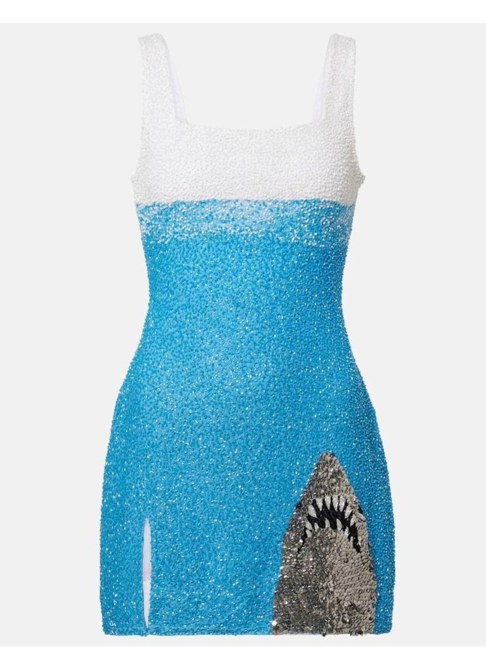 NWT STAUD Le Sable Great White Shark 'JAWS' Beaded Mini Dress S